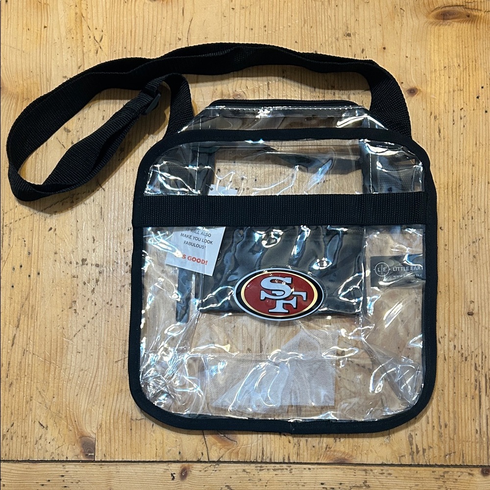 Clear Black Trim Stadium Purse Bag